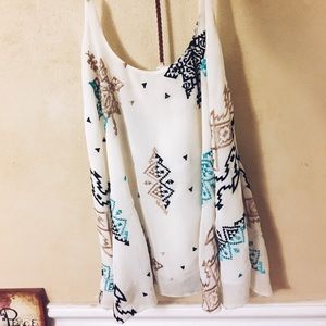 Blue, black and white Summer Top